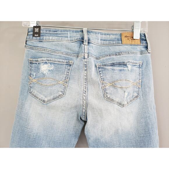 NEW - Abercrombie & Fitch Jeans Super Skinny Light Wash Size 2 S 26‎ x 29 Petite - Picture 5 of 6